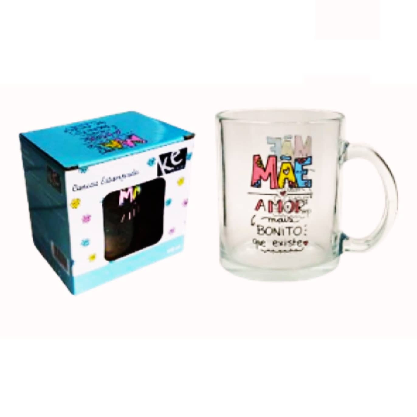 CANECA VIDRO CX MAE AMOR MAIS BONITO