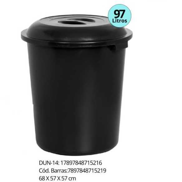 PL LIXEIRA 97LITROS PRETA PLASNEW