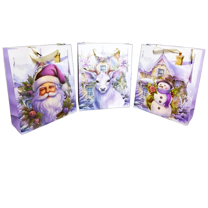 NATAL SACOLA LILAS 32x26cm SORTIDA H25119