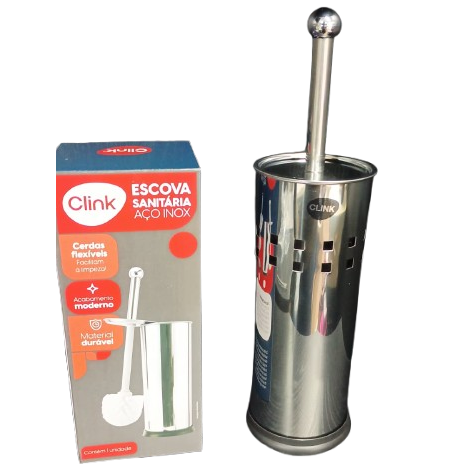 ESCOVA SANITARIA C BASE INOX 9,5cm x7,6cm x 24,5cm