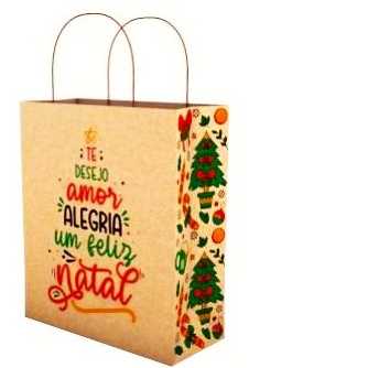 NATAL SACOLA G KRAFT ARVORE 30X13X36CM