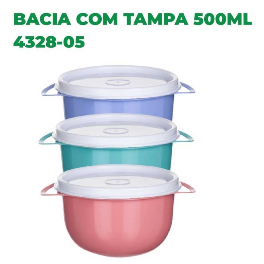 PL BACIA C/TAMPA E ALÇA  500ml  4328 TRITEC