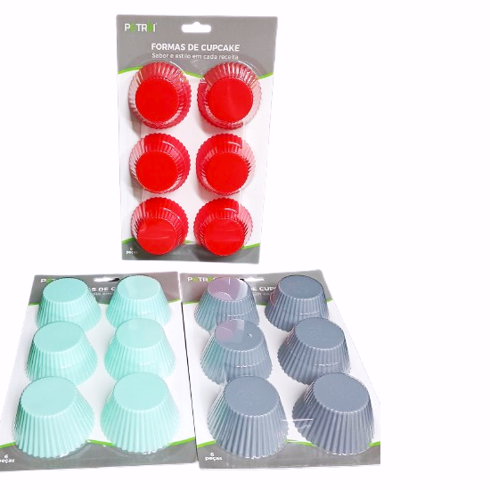 FORMA BLISTER CUPKAKE SILICONE C/6 SORTIDO