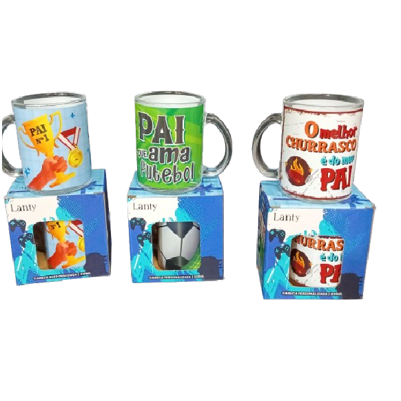 CANECA VIDRO COLECAO PAIS 330ML