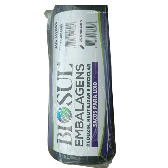 BIOSUL SACO LIXO ROLO 105 LITROS C/25 UN