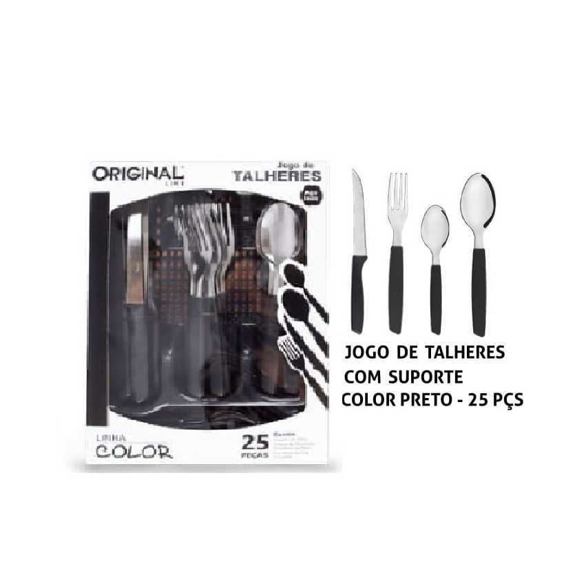 JG TALHERES PRETO 25 peças SL0194D