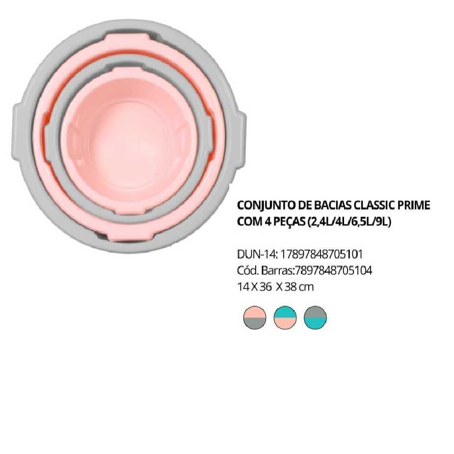 PL KIT 4 BACIAS 2,4 4,0 6,5 9,0LITROS 