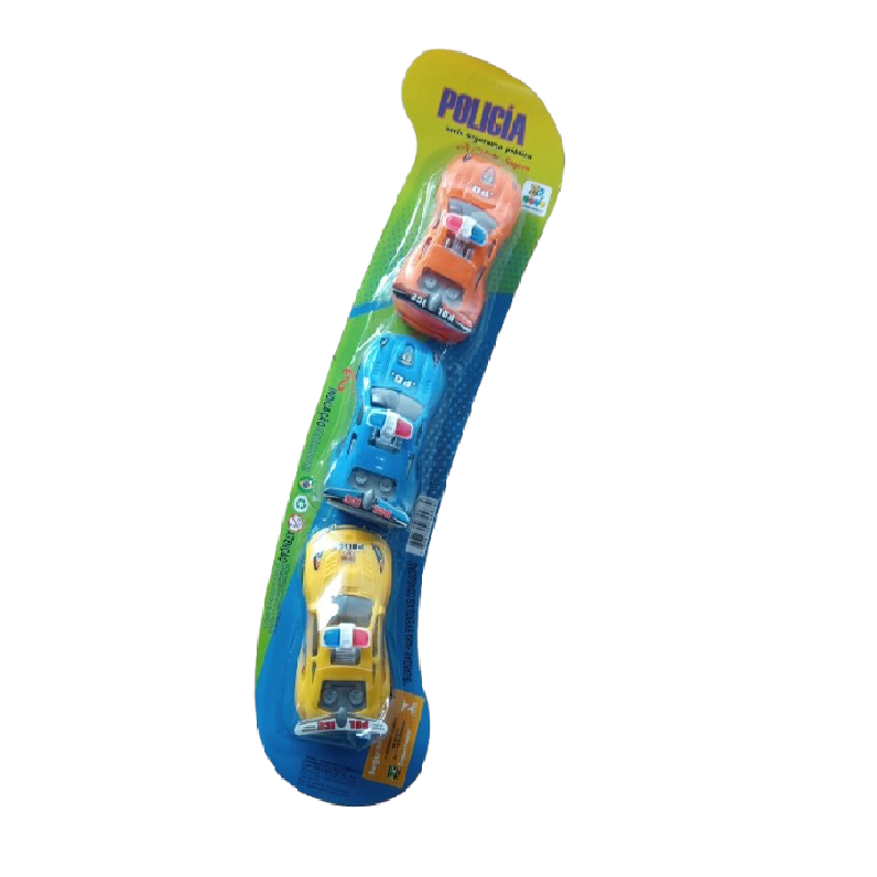 BRQ CARRINHO DE PLAST. POLICE FRICCAO C/3 JR0066